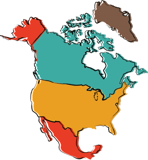 北美轮廓图图片