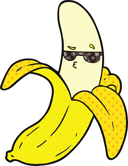 卡通香蕉矢量插图 cartoon banana vector illustration