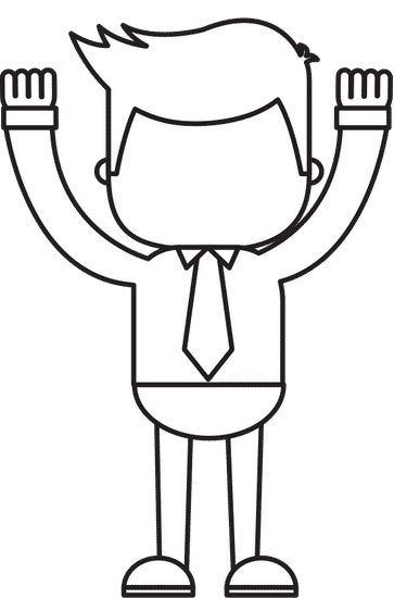 商人用双手向上角色图标 businessman with hands up character icon