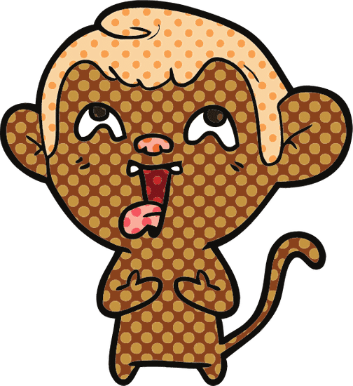 疯狂的猴子卡通插图 crazy cartoon monkey illustration
