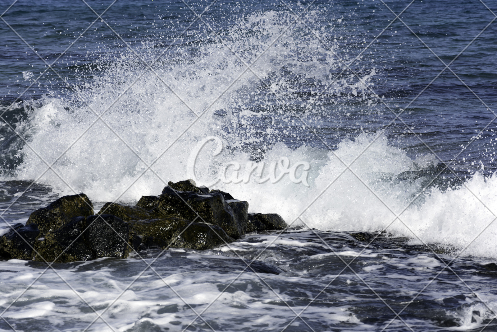户外风景度假海浪波浪海岸线岩石海景自然美彩色图片