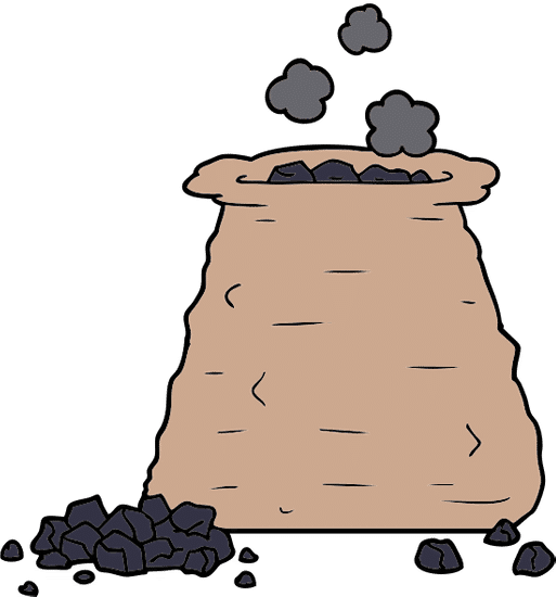 煤炭的卡通袋 cartoon sack of coal