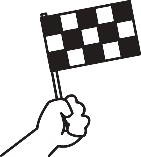 Sport Hand With Checkered Flag Block Line Style素材 Canva可画