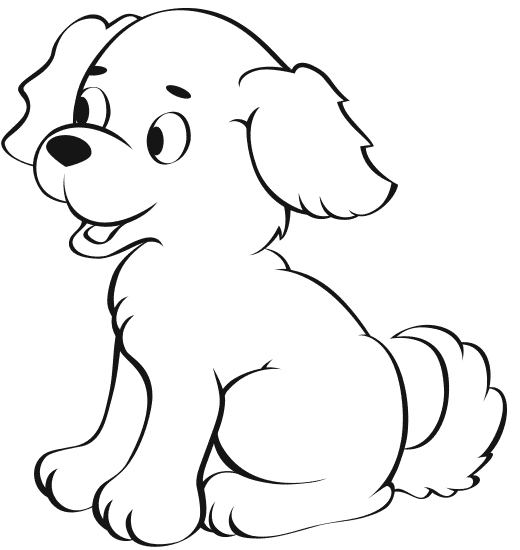 cute dog, puppy hand drawn, cartoon character 