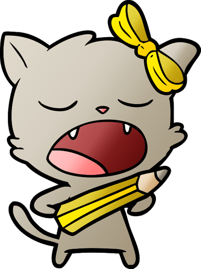 Cartoon Cat Yawning - 素材 - Canva可画