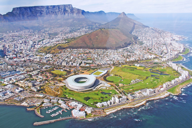 天空直升机激动的非洲南非飞行城市风光视图最佳开普敦图片
