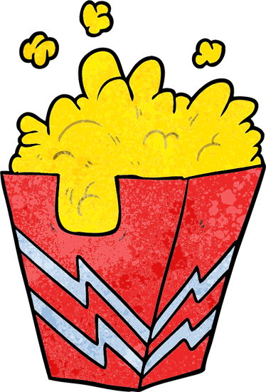 爆米花的卡通盒 cartoon box of popcorn