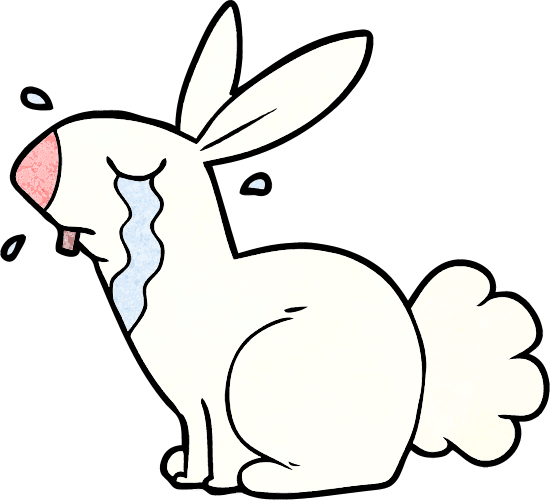 卡通小兔哭 cartoon bunny rabbit crying