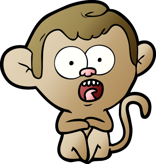 卡通猴震惊 cartoon shocked monkey