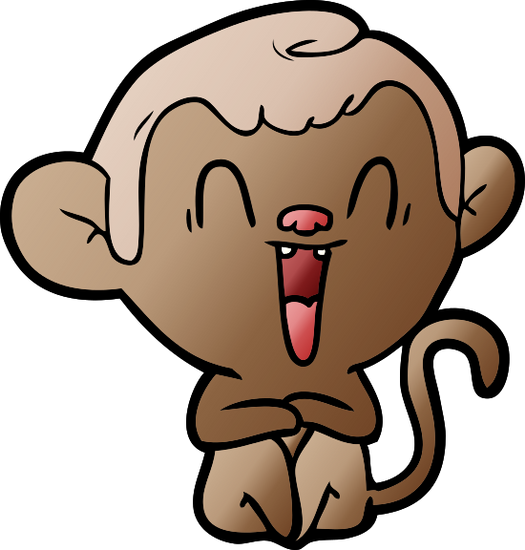 卡通猴子笑 cartoon laughing monkey