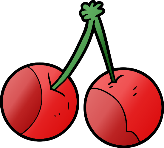 卡通樱桃矢量插图 cartoon cherry vector illustration