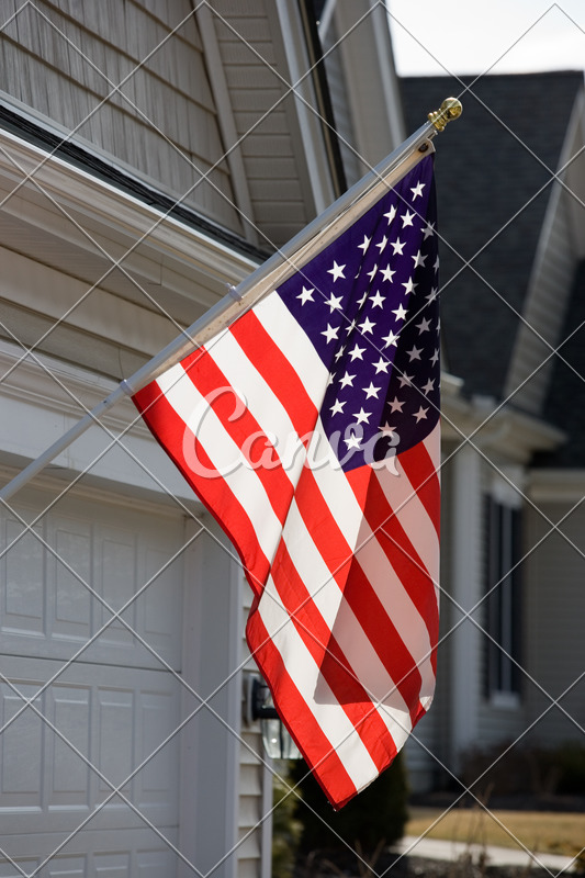 户外标志爱国主义美国国旗象征旗车库垂直室外旗子