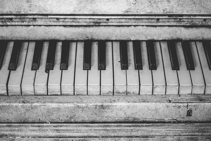 黑白复古古玩特写钢琴键黑白相间乐器钢琴