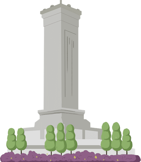 人民纪念碑柱子怎样画图片