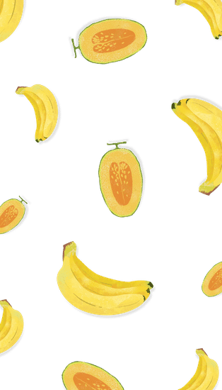 绿色黄色背景水果创意卡通柠檬图案橙色彩色高清图片 Canva可画
