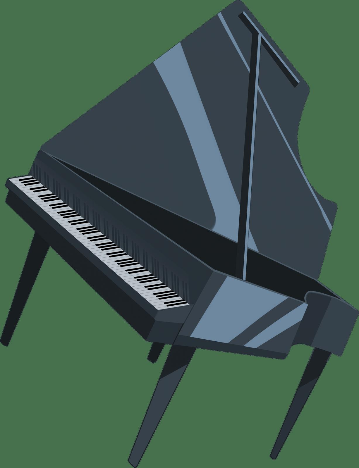 黑色创意插画手绘手绘插画三角钢琴键盘乐器乐器音乐
