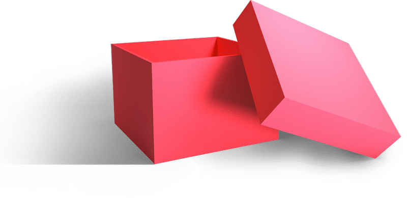 红色创意礼盒设计素材包装盒立体png素材储物盒酷炫物体