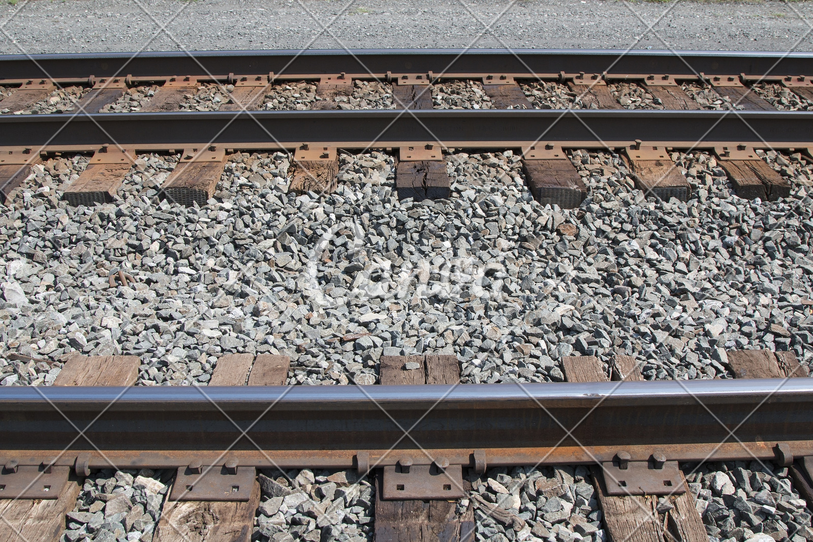 岩石沙砾式样美国纽约州铁路运输平衡铁路枕木石材摄影