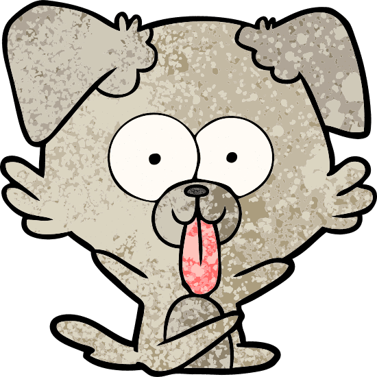 卡通狗与吐着舌头 cartoon dog with tongue sticking out