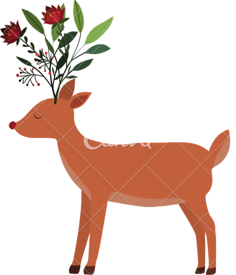 Merry Christmas Reindeer Vector Design 素材 Canva可画 8944