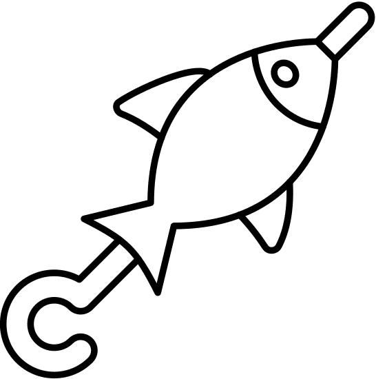 fish skewer icon design 