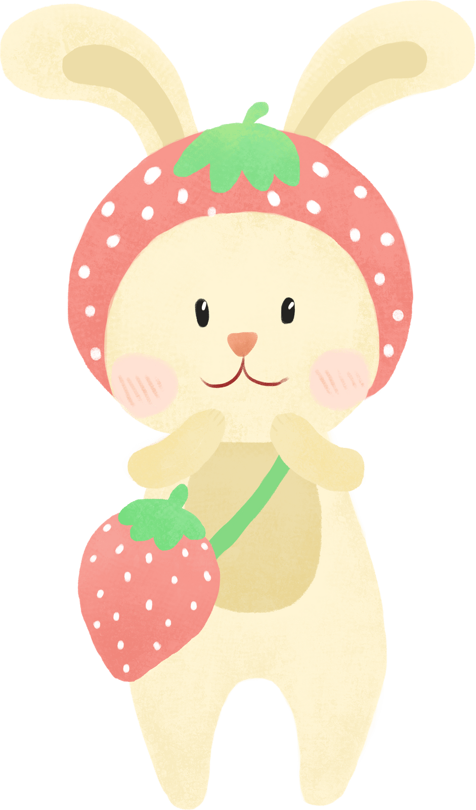 可爱草莓卡通插画帽子手绘彩色手绘插画童真装饰