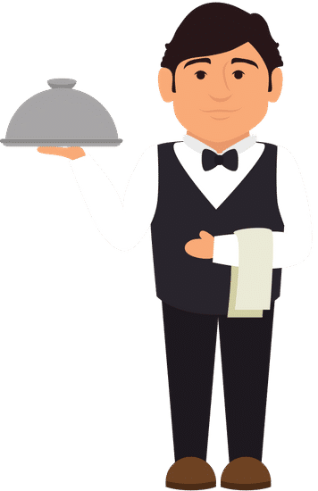 优雅的服务员字符图标elegant Waiter Character Icon素材 Canva可画