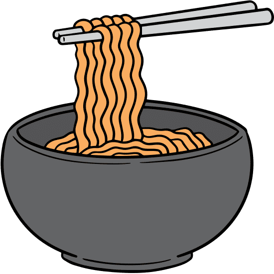 noodle bowl with chopsticks 