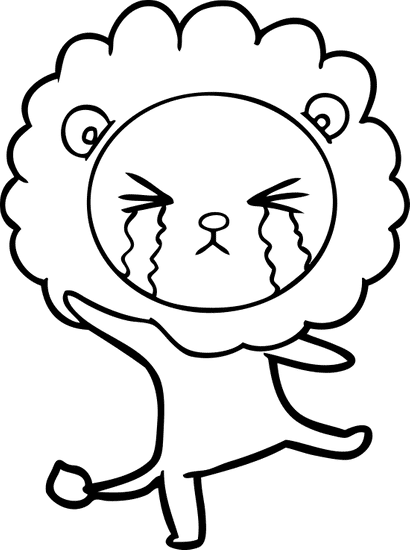 卡通狮子哭泣 cartoon crying lion素材