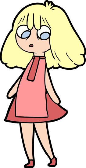 卡通女孩在着装 cartoon girl in dress