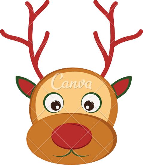 Illustration of Cartoon Reindeer Face - 素材- Canva可画