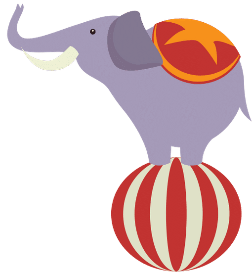 马戏团的大象在马戏团球矢量 circus elephant on circus ball vector
