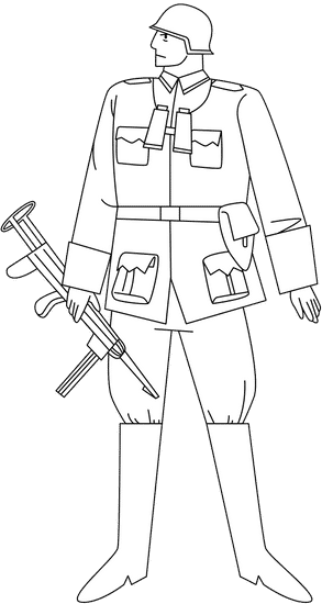 第二次世界大战历史教育士兵插画元素人物