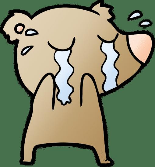 卡通小熊哭泣 cartoon bear crying