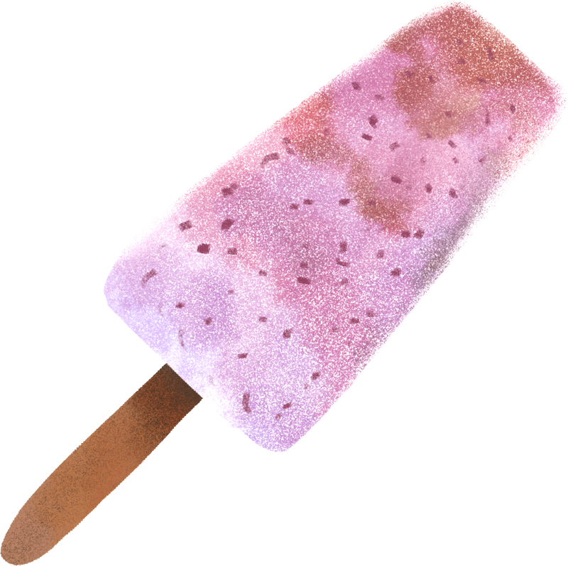 插画食物紫色彩色水彩渐变冷饮夏季清凉冰棒
