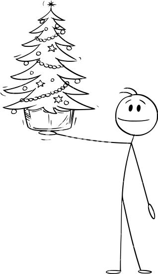 stick figure christmas tree