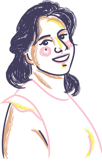 手绘铅笔风格墨西哥女性插画人物画像女性素材 Canva可画