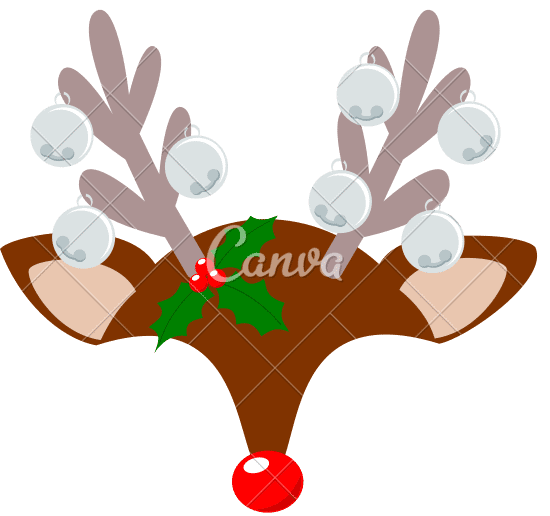 Antlers With Christmas Balls 素材 Canva可画