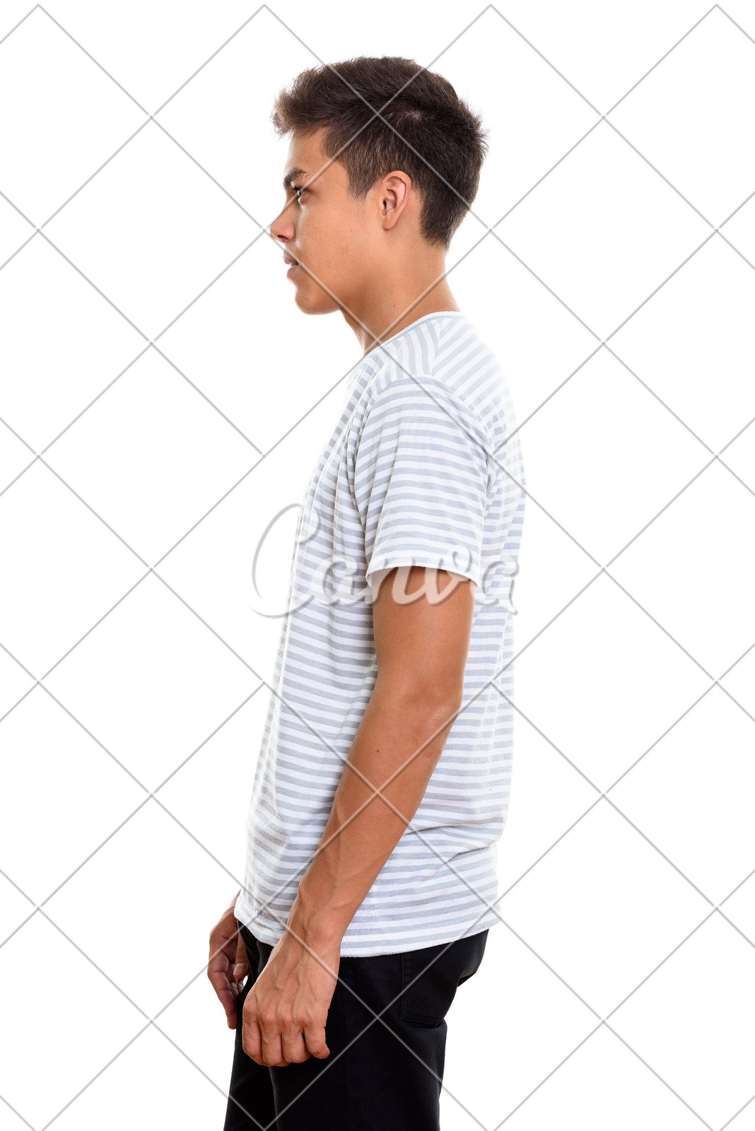 男人抠图肖像白色背景彩色图片泰国摄影侧面像成年的青年人