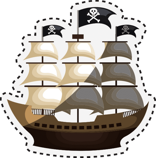 海盗船孤立的图标海盗船孤立的图标 pirate ship isolated icon