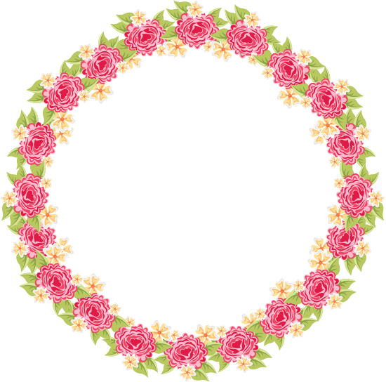 圆形花朵相框 round flower frame