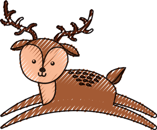 cute scribble deer cartoon