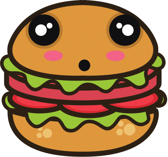 可爱卡通汉堡 kawaii cartoon burger