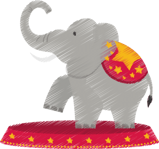 马戏团大象卡通 circus elephant cartoon