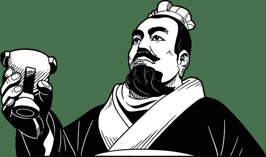 写实中国著名历史人物黑白线描风插画刘邦