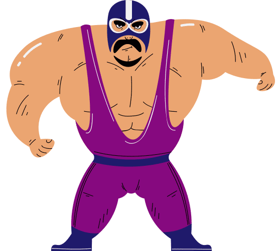 墨西哥摔角强壮运动员插画元素运动员