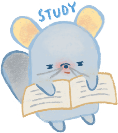 日常动物老鼠看书温馨彩色陪伴贴纸手绘插画书本图片