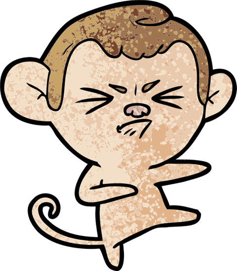 卡通愤怒的猴子 cartoon angry monkey素材 