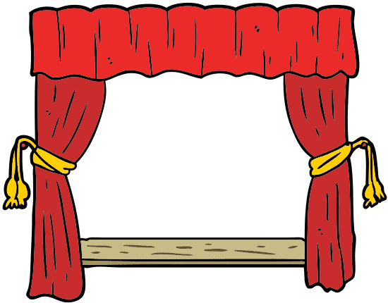 Cartoon Open Curtains Cartoon Open Curtains素材 Canva可画