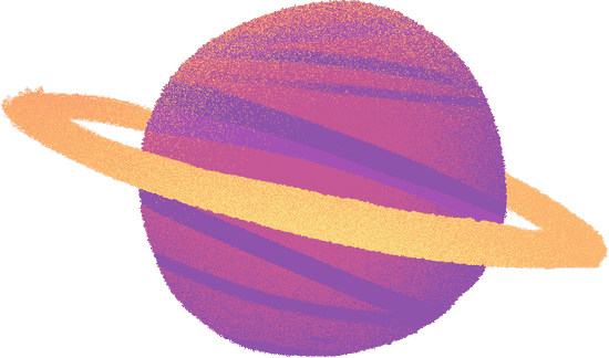 儿童节小朋友飞翔宇宙紫色扁平完整插画-星球